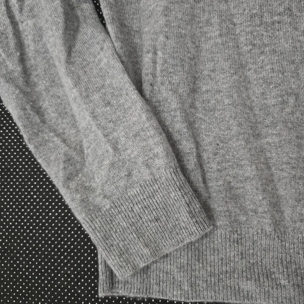 Nordstrom Mens Shop 100% Cashmere Sweater Gray V Neck‎ Pullover Large